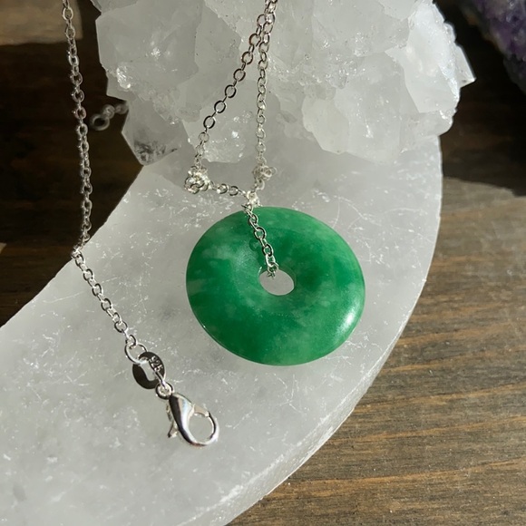 STERLING SILVER PI DONUT DAINTY PENDANT NECKLACE - Picture 1 of 7